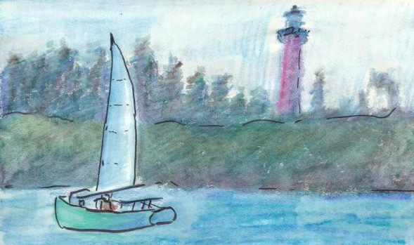 Sailing by Jupiter Lighthouse