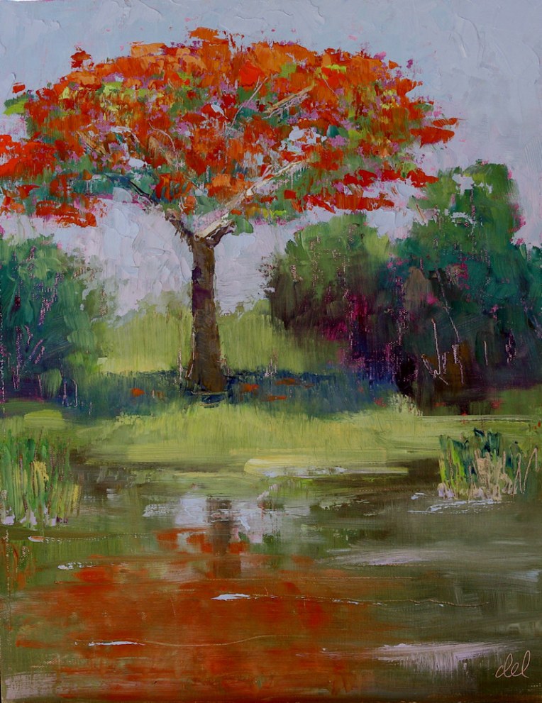 Flamboyant Reflections - 14x11 oil on board
